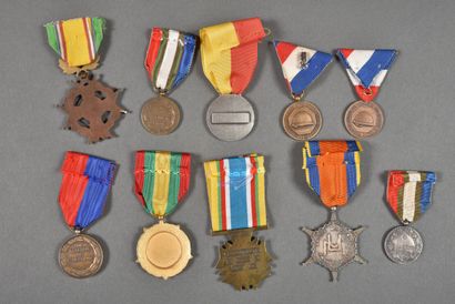 null France. Médailles d'Anciens Militaires diverses, lot de 10.