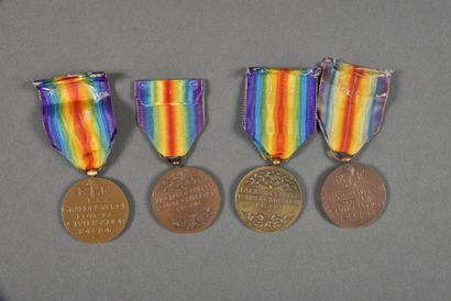 null France. Médaille Interalliée de la Victoire, (Charles x 2, Morlon x2), lot de...
