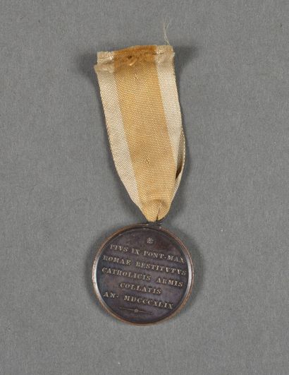 null France. Vatican. Médaille du Siège de ROME 1849.