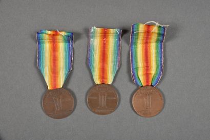 null Italie. Médaille Interalliée, variantes, lot de 3.