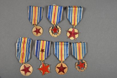 null France. Medal of the Wounded, variants, set of 7.