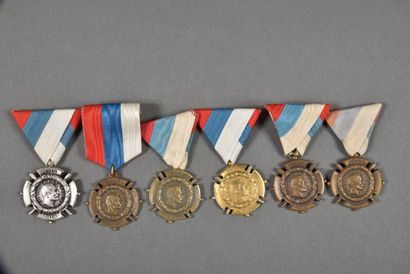 null Serbie. 1°Guerre, Médailles commémoratives, variantes, lot de 6.