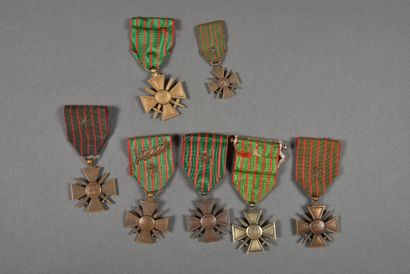 null France. Croix de guerre 1°Guerre, variantes, lot de 7.