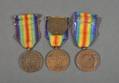 null France. Médaille Interalliée de la Victoire, Charles (2) et Pautot-Mattéi (1),...