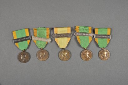 null France. Médaille des Engagés Volontaires, variantes, lot de 5.