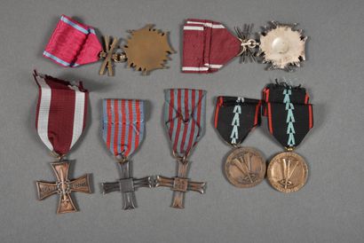 null Pologne. Médailles et croix militaires diverses, lot de 7.