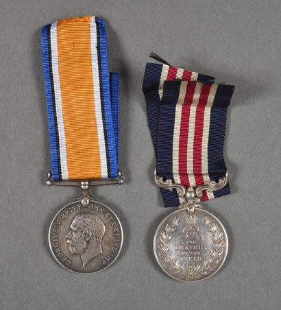 null Grande Bretagne. 1°Guerre, Military Medal, frappe anglaise, médaille commémorative...
