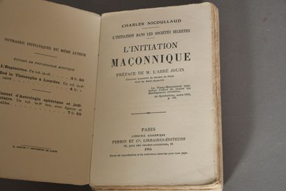 null NICOULLAUD Charles. L'INITIATION DANS LES SOCIÉTÉS SECRÈTES - L'INITIATION MAÇONNIQUE....