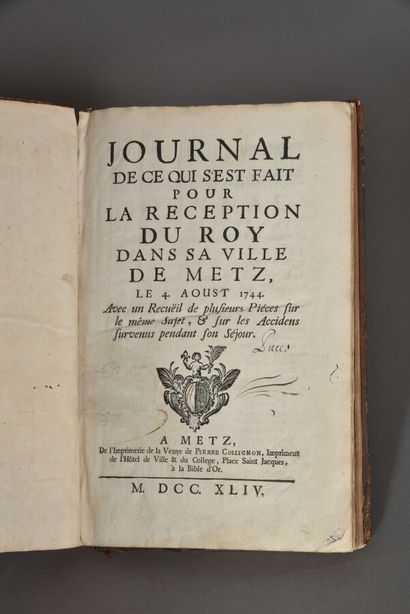 null [COLIGNON]. JOURNAL DE CE QUI S'EST FAIT POUR LA RÉCEPTION DU ROY DANS LA VILLE...