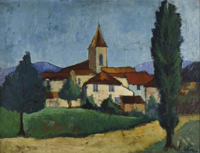 null André UTTER (1886-1948).

Village in the Beaujolais.

Oil on cardboard.

Signed...