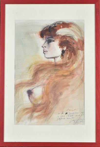 null Jean Albert CARLOTTI (1909-2003).

Femme nue à la chevelure rousse, de profil,...