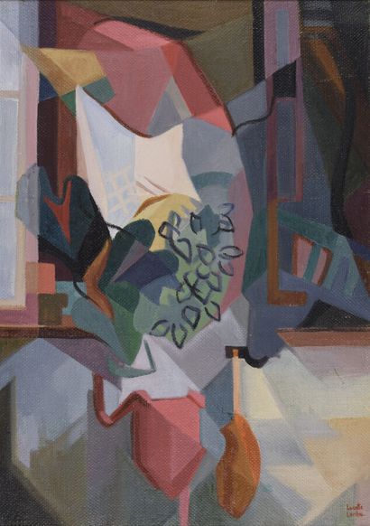 null Lucette LARIBE (1913-2020).

Composition with still life, 1953.

Oil on canvas.

Signed...