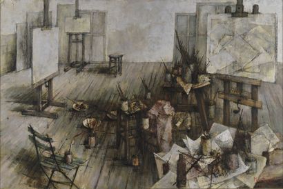 Michel de GALLARD (1921-2007).

L'atelier.

Huile...