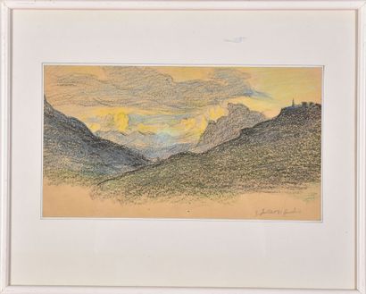 null Victor PROUVE (1858-1943).

Day rising in Briançon, 1941.

Pastel on paper.

Dated...