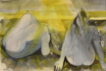 null Camille HILAIRE (1916-2004).

Two bathers facing the sun.

Watercolor on paper.

Signed...
