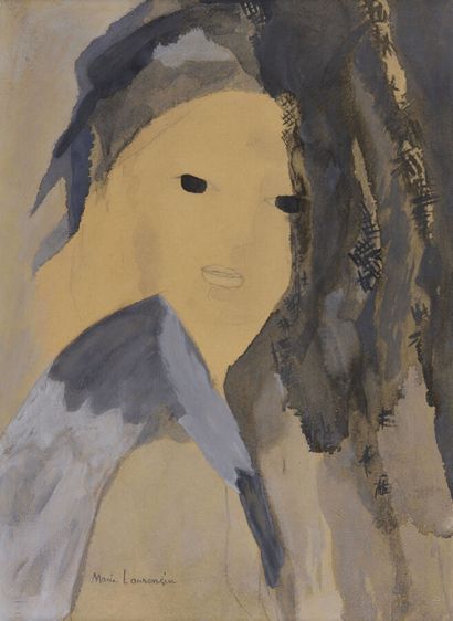 null Marie LAURENCIN (1883-1956).

Woman with three-quarter headband.

Stencil print,...