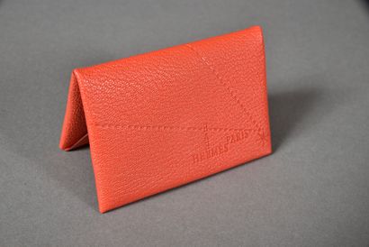 null HERMES Paris made in France. Porte cartes "Hermès Reve Paris", en cuir brique,...