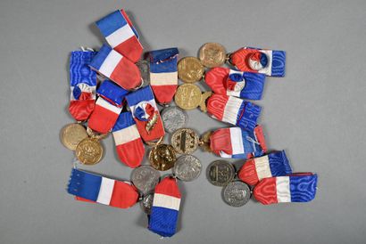 null France. Médailles du Travail, variantes, lot de 15.
