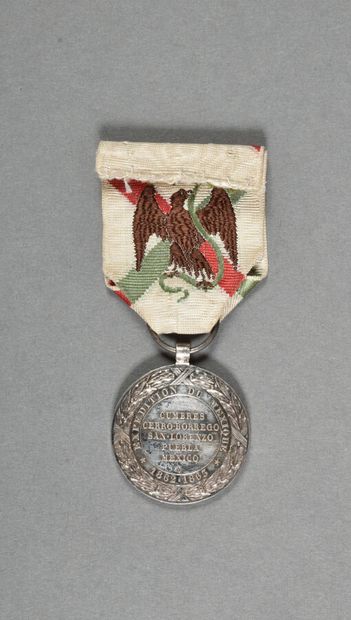 null France. Médaille du Mexique 1862, BARRE, argent, 2°Empire.
