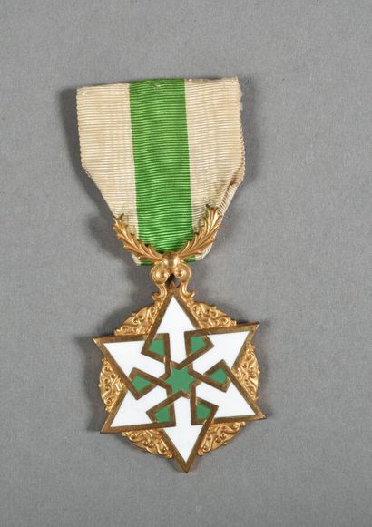 null France. Syrie. Ordre du Mérite, à 6 branches et palmes, doré.