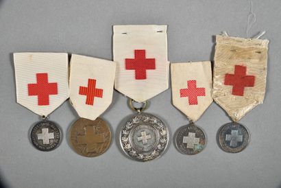 France. Croix Rouge/ADF. Médailles, lot de...