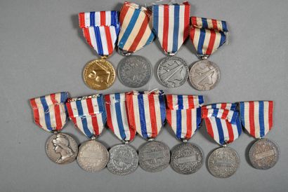null France. Médaille d'Honneur des Travaux Publics(8), et des Transports(3), lot...