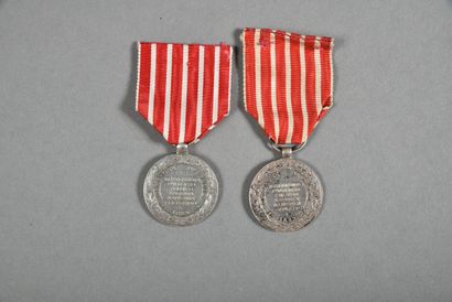 null France. Médaille d'Italie 1859, BARRE, argent, 2°Empire, lot de 2.