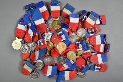 null France. Médailles du Travail, variantes, lot de 40.