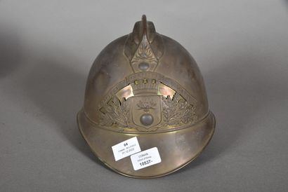 null France. Casque de Sapeur-Pompier, 1895, de la ville de SCEAUX, matriculé " 7...