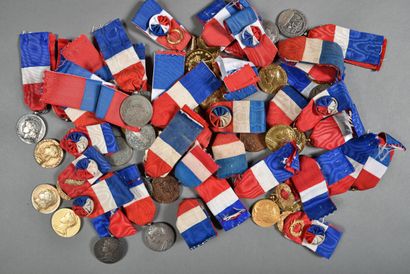 France. Médailles du Travail, variantes,...