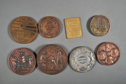 null France. Médailles de table civiles diverses de 1840 à 1911 (dont une anglaise...