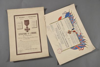 null France. Service de Santé DES Armées. Citation à la Croix de Guerre 1°Guerre,...