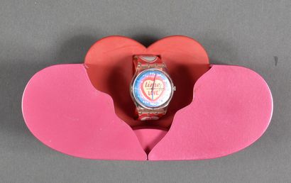 null Montre Swatch réf GK293, modèle "Time for love" / édition spéciale Saint-Valentin...