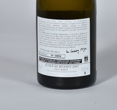 null 1 B AUXEY-DURESSES LES CLOUS (2 cm; n° 838; 1519 bouteilles produites) Domaine...