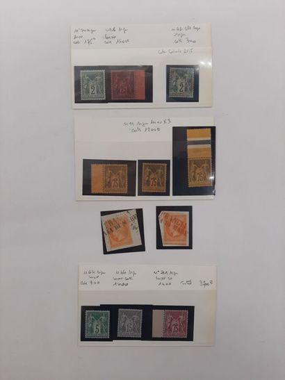 null A sheet with the Type sage n°64-66-71-74-91 and 99 x3. The stamps are signed....