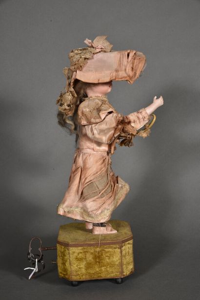 null JUMEAU automaton, bisque head marked with red stamp in the back of the neck...
