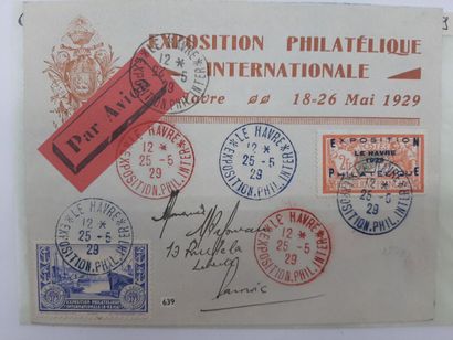 null Une lettre 1er jour expédiée du Havre avec timbre n°257 + Une vignette + Un...