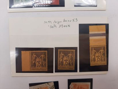 null A sheet with the Type sage n°64-66-71-74-91 and 99 x3. The stamps are signed....