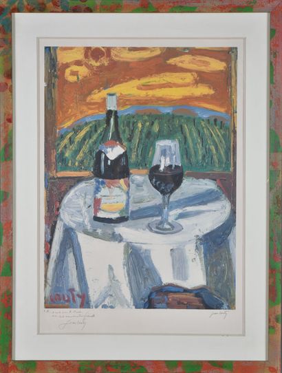null D'après Jean COUTY (1907-1991).

La bouteille et le verre de vin.

Reproduction...