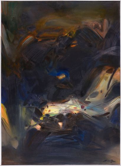 null CHU TEH-CHUN (1920-2014).

Lights, 1989.

Oil on canvas.

Signed and dated lower...