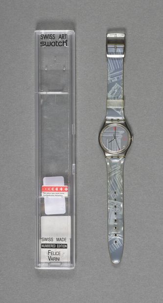 null Montre Swatch réf GM104 modèle « obélisque » / édition limitée / circa 1990...