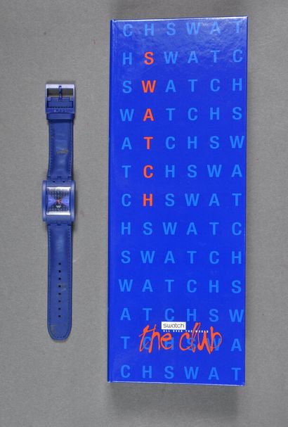 null Montre Swatch réf SUFZ101, modèle « Flipped out » / coffret collector / bracelet...