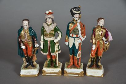 null Figurines porcelaine de Saxe SCHEIBE ALSBACH. Généraux LASALLE, FOURNIER-SARLOVEZE,...