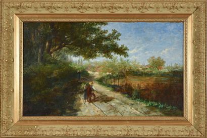 null Paul VALANTIN (1838-?)
As a counterpart: 
- Entrance to Creys, 1863
Oil on panel....