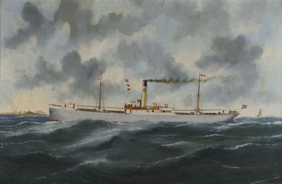 null Victor Charles Edouard ADAM (1868-1938).
Steam Yacht FALK, 1913 (?).
Huile sur...