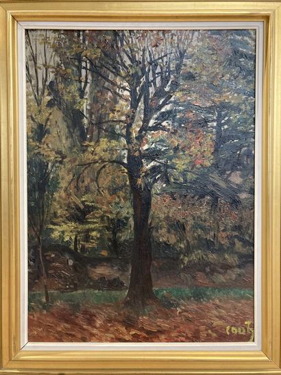 null Jean COUTY (1907-1991).
The tree in the park in autumn.
Oil on canvas.
Signed...
