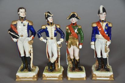 null Porcelain figurines of Saxony SCHEIBE ALSBACH. Generals LEPIC, BERTRAND, EXELMANNS,...