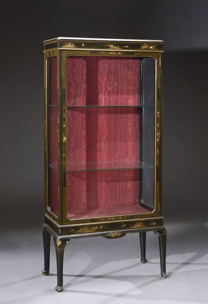 null Display case in the Japanese style made of wood painted in the lacquer style,...