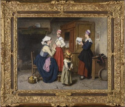 null Alexandre Marie GUILLEMIN (1817-1880).
Interior scene.
Oil on panel.
Signed...