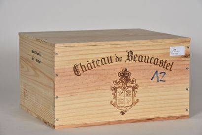 null 6 B CHÂTEAUNEUF DU PAPE Rouge (Caisse Bois d'origine) Château de Beaucastel...